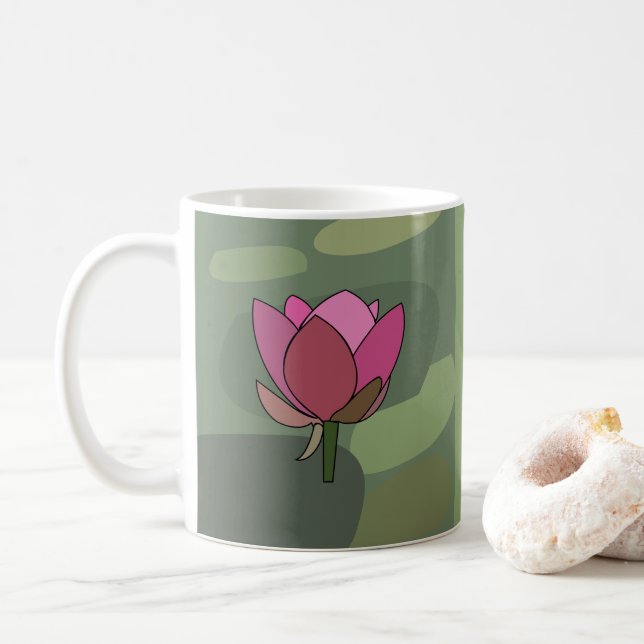 Rosa Lotusblomma  Kaffemugg (Med munk)