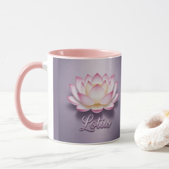 Rosa Lotusblomma Meditationsmörgås Mugg (Med munk)