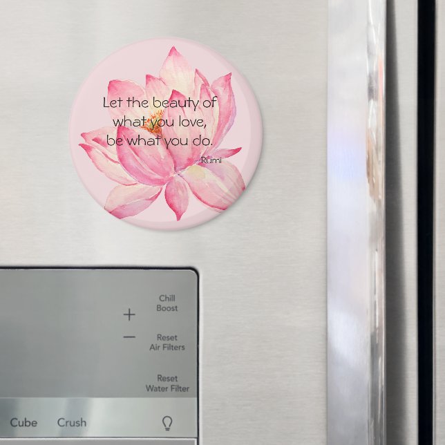 Rosa Lotusblomma Rumi Skönhetscitat Magnet (In Situ (Fridge))