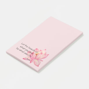 Rosa Lotusblomma Rumi Skönhetscitat Post-it Block