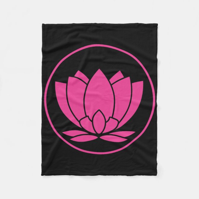 Rosa Lotusblomma Yoga Ande  Fleecefilt (Framsidan)