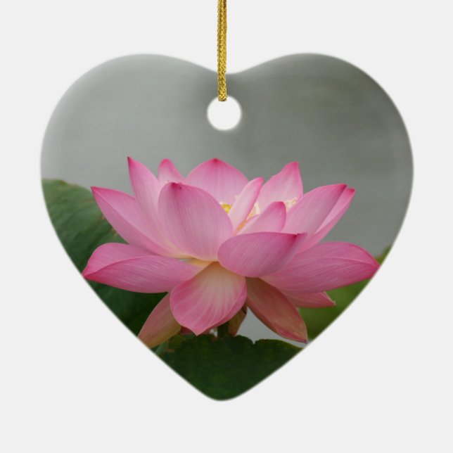 Rosa lotusblommablomma julgransprydnad keramik (Baksidan)