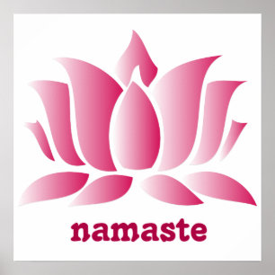 rosa lotusblommanamaste för yoga poster