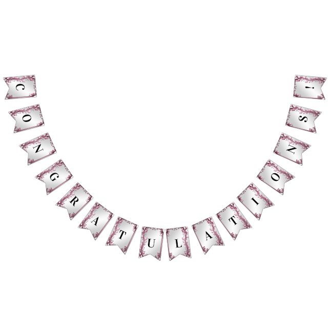 Rosa Löv Flourish Blommigt Bunting Flagga (Alla)