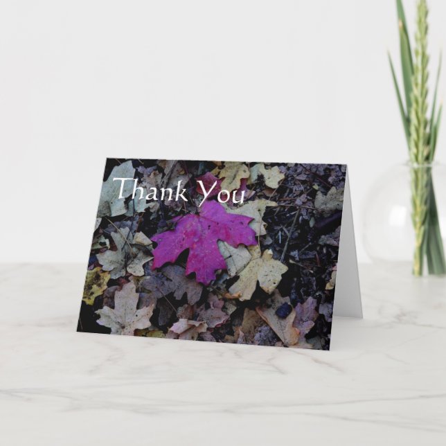 Rosa löv, tack kort (Framsida)