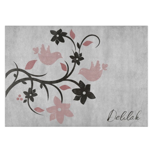 Rosa Lovebird Personlig Clearboard Board (Framsidan)