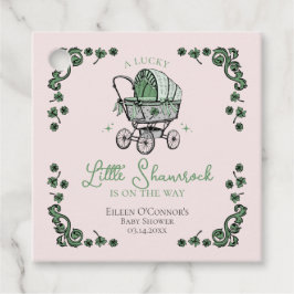 Rosa Lucky Little Shamrock St Patricks Baby Shower Gåvor Etiketter