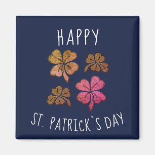 Rosa Lucky Shamrock Klöver Lycklig St. Patrick's d Magnet