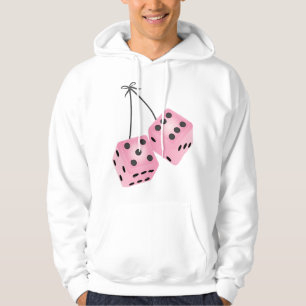 Rosa luddig tärning hoodie