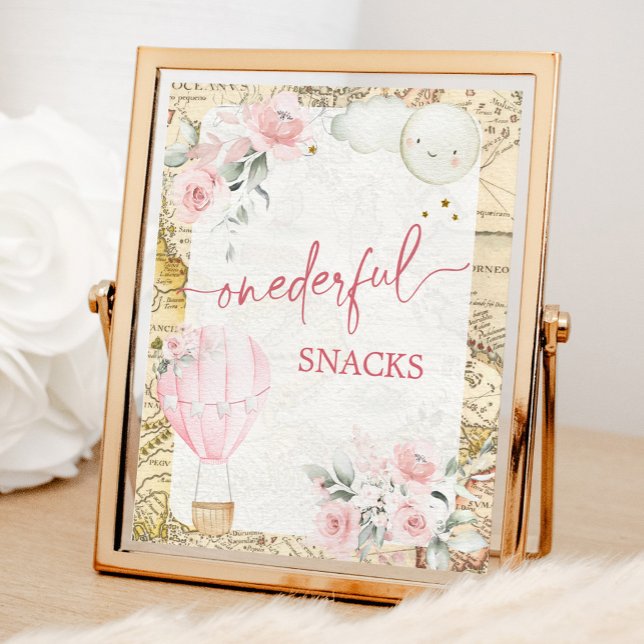 Rosa Luft Balloon är inte Onerderful Snacks Sign Poster (Skapare uppladdad)