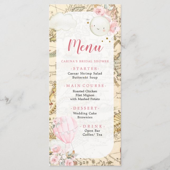 Rosa Luft Blegon är inte Onerunderbar födelsedag Meny (Framsida)