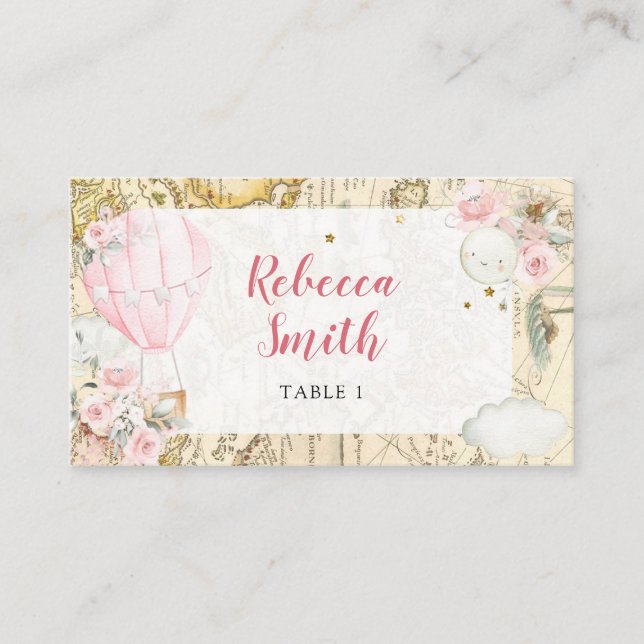 Rosa Luft Blegon är inte Onerunderbar födelsedag Placeringskort (Framsida)