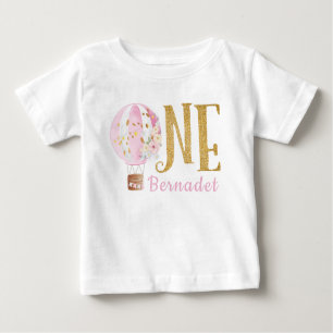 Rosa Luftballong 1:a födelsedag Baby T-Shirt