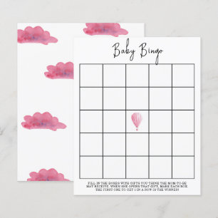 Rosa luftballong - Baby shower bingo spel