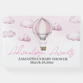 Rosa Luftballong Baby Shower Guest Bok
