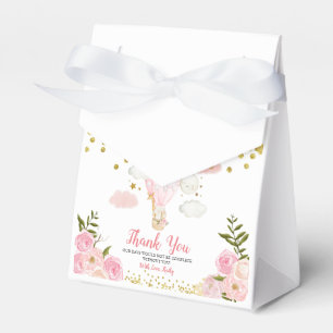 Rosa Luftballong babydusch guld glitter Presentaskar