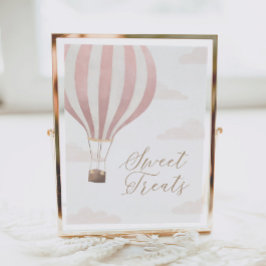 Rosa Luftballong Birthday Sweet Treats Sign Poster