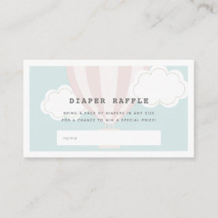 Rosa Luftballong Diaper Raffle Biljett Tilläggskort