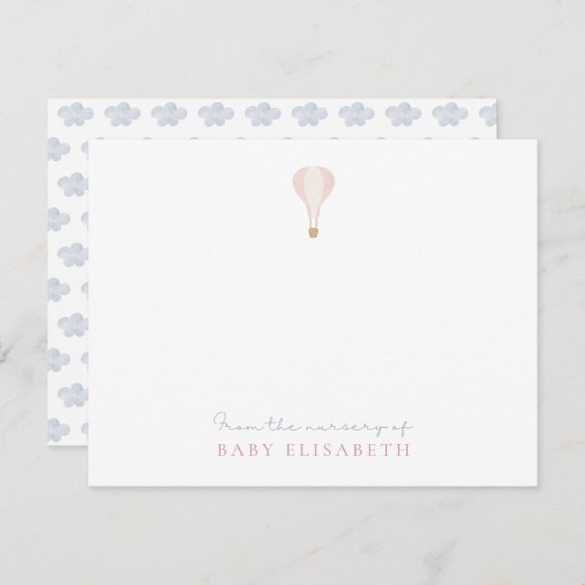 Rosa Luftballong från förskolan i Inbjudningar (Fram/baksida)