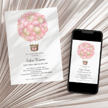 Rosa Luftballong Girl Baby Shower