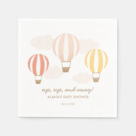 Rosa Luftballong Girl Baby Shower Pappersservett