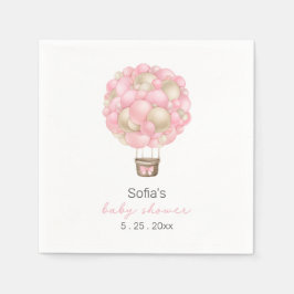 Rosa Luftballong Girl Baby Shower Pappersservett
