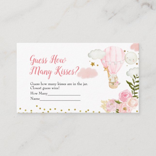 Rosa Luftballong gissar hur många Kisses-spel Tilläggskort (Framsida)