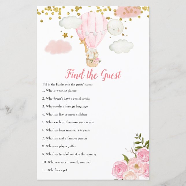 Rosa Luftballong Jungle Hitta gästspelet (Framsida)