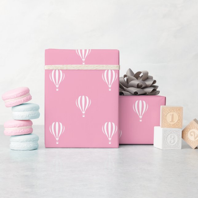 Rosa Luftballong Mönster Presentpapper (Baby Shower)