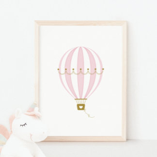 Rosa Luftballong Nursery & Kids Room Poster