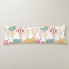 Rosa Luftballong och bergscen Kroppskudde