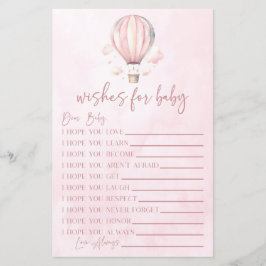 Rosa Luftballong Önskemål för babyvisningsspel