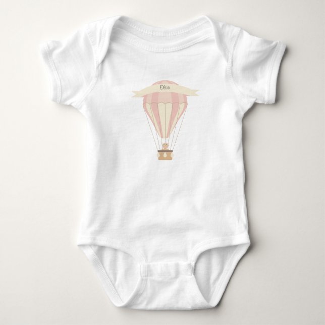 Rosa luftballong personlig tee (Framsida)