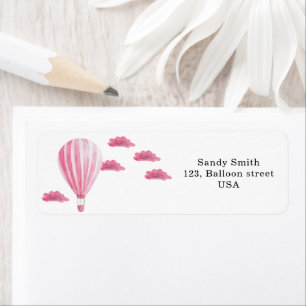 Rosa Luftballong Returadress Etikett