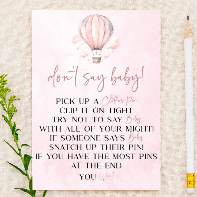 Rosa Luftballong Säg inte att babykläder spelar sp (Skapare uppladdad)