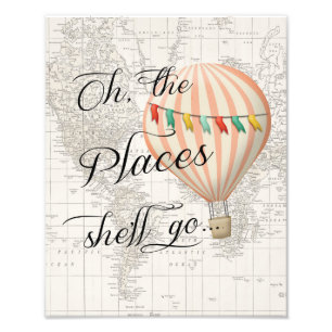 Rosa Luftballong Skriv ut svartfärgad dekortecknin Fototryck