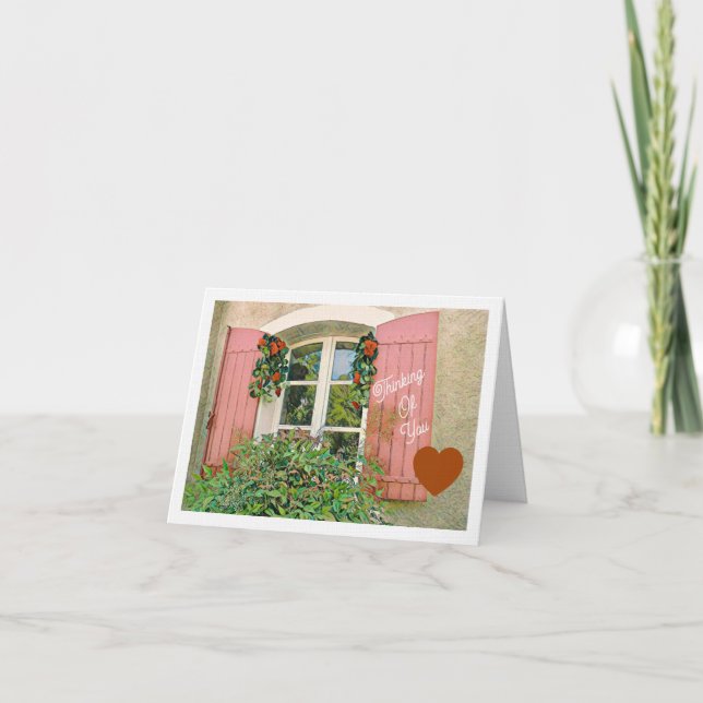 ROSA LUGGAR OCH BLOMMOR/TÄNKER PÅ DIG KORT (Framsida)