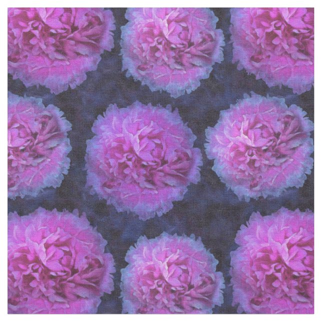 Rosa Lush Peony Flowers Tyg (Närbild)