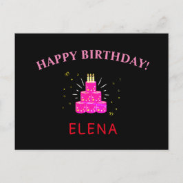 rosa lustig karantänstav i grattis på födelsedagen vykort