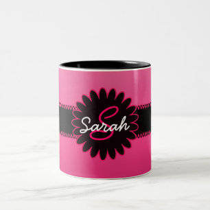 Rosa lutningMonogram Två-Tonad Mugg