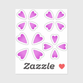 rosa lutningsomkoleta-hjärtan klistermärken