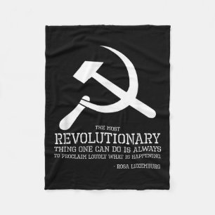 Rosa Luxemburg Quote - Socialdemokrat& kommuni Fleecefilt