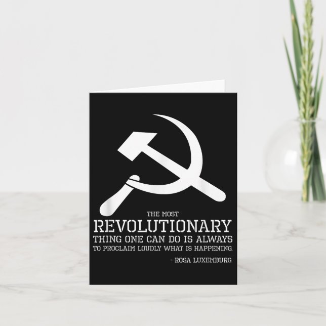 Rosa Luxemburg Quote - Socialdemokrat&amp; kommuni Kort (Framsida)