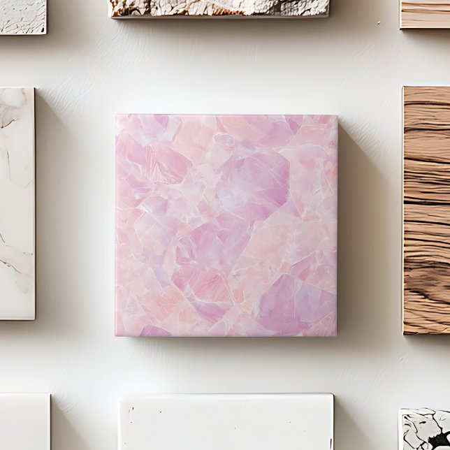 Rosa Luxurious Gemstone Modern Aesthetic Glam Chic Kakelplatta (Pink Luxurious Gemstone Modern Aesthetic Glam Chic Ceramic Tile)