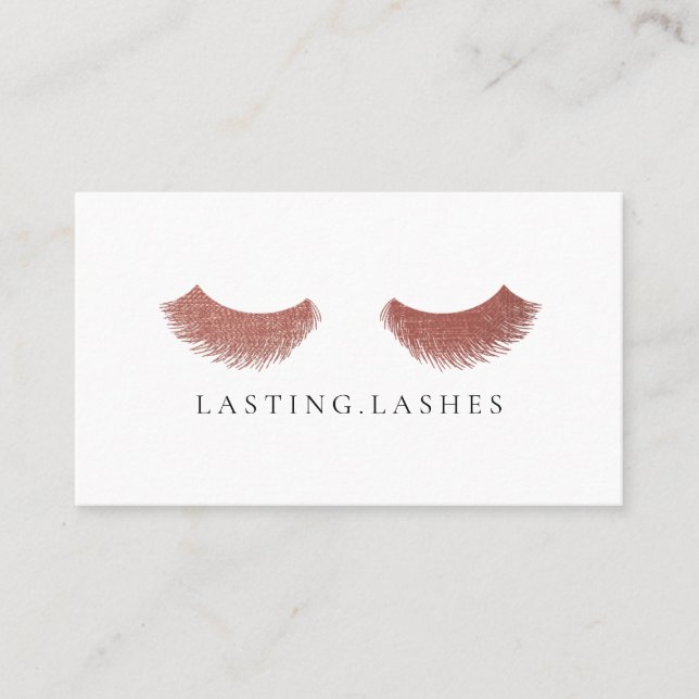 Rosa Luxury Eyelash Extension Beauty Affärskort Visitkort (Framsida)