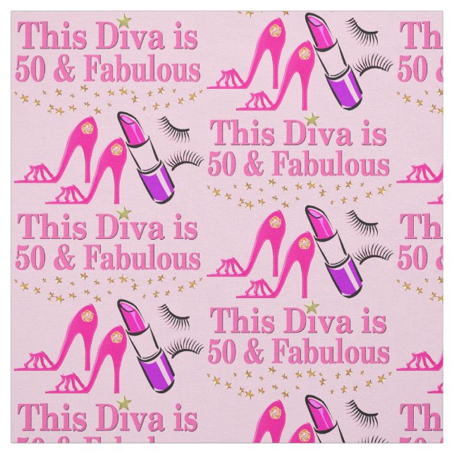ROSA LYCKLIG 50:E FABULÖSA DIVA FABRIC TYG (Provkarta)