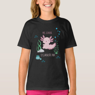 Rosa Lycklig Axolotl valfritt Klass Back to school T Shirt