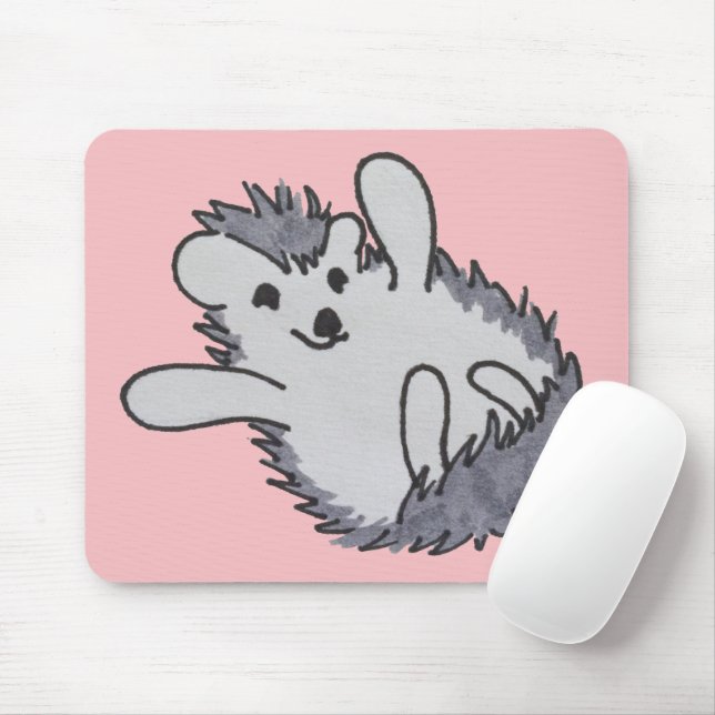 Rosa Lycklig Cute Hedgehog Mousepad Musmatta (Med mus)