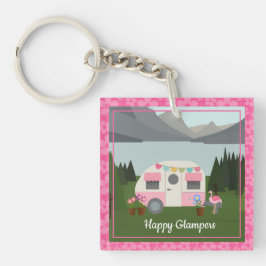 Rosa Lycklig Glamper Campers Acrylic Keychain