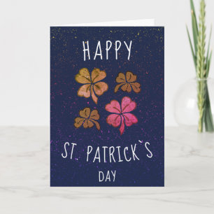 Rosa lycklig Shamrock-klöver Glad St. Patrick`s da Helgkort